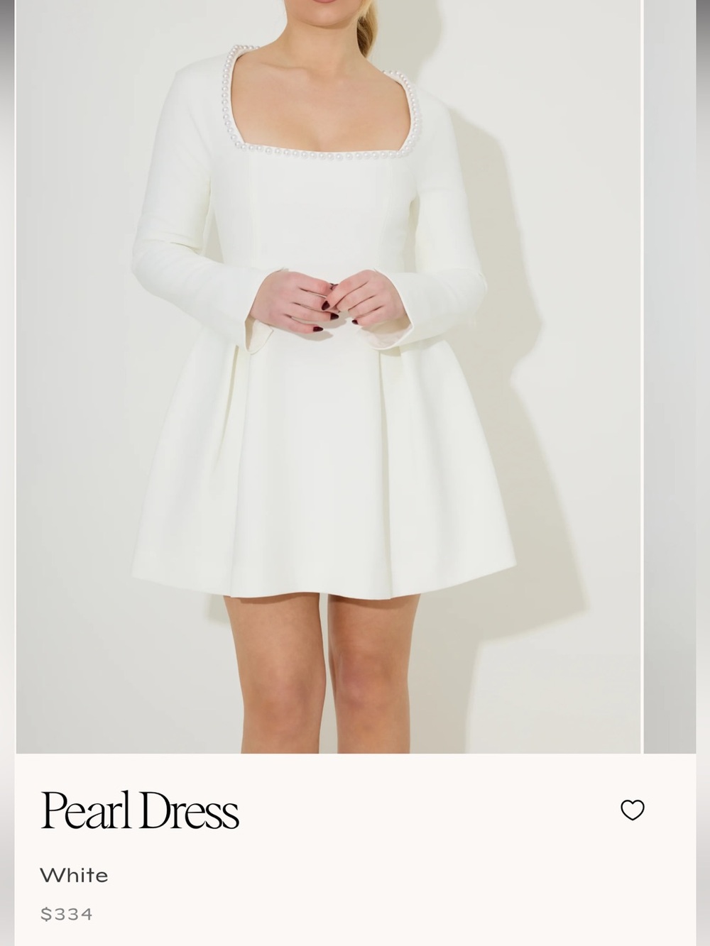 Odd Muse London Pearl Neckline White Fit & Flare Mini Dress
